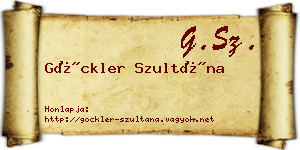 Göckler Szultána névjegykártya